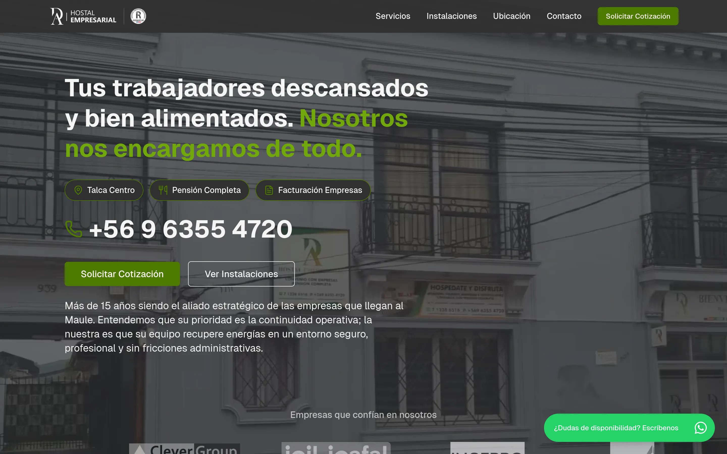 Hostal Empresarial website